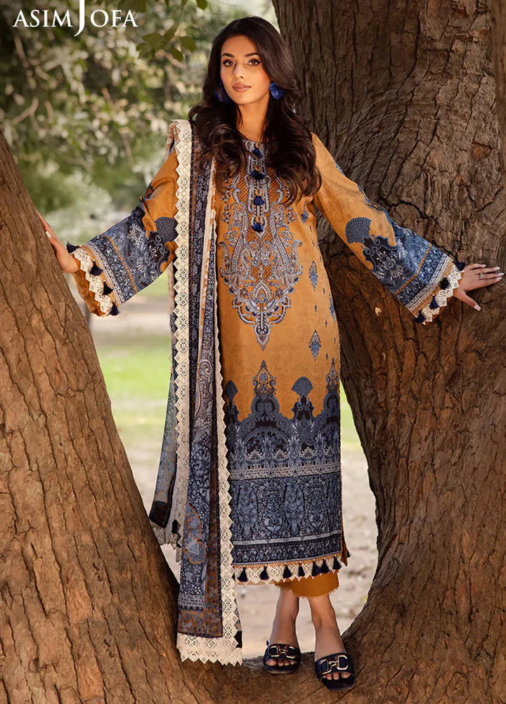 Asim Jofa Embroidered Lawn Suits Unstitched 3 Piece AJ25P6 AJUBJ-10 - Summer Collection