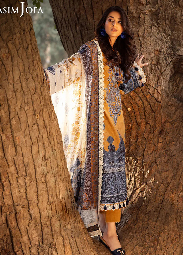 Asim Jofa Embroidered Lawn Suits Unstitched 3 Piece AJ25P6 AJUBJ-10 - Summer Collection