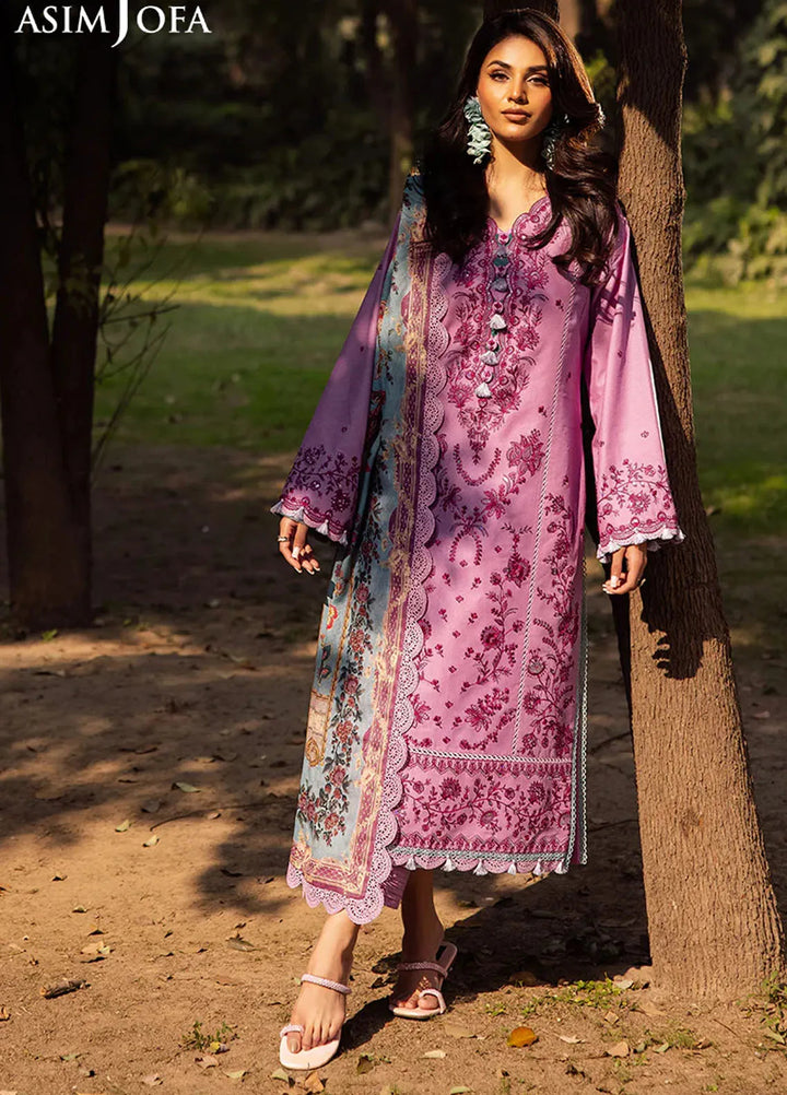 Asim Jofa Embroidered Lawn Suits Unstitched 3 Piece AJ25P6 AJUBJ-13 - Summer Collection