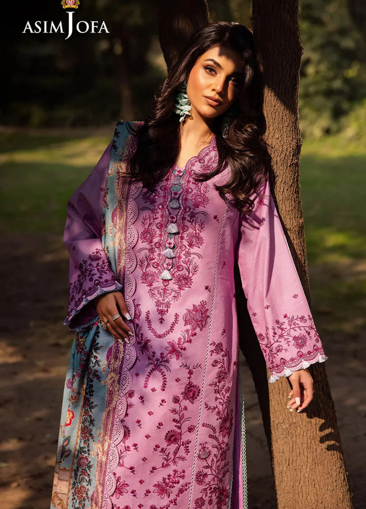 Asim Jofa Embroidered Lawn Suits Unstitched 3 Piece AJ25P6 AJUBJ-13 - Summer Collection