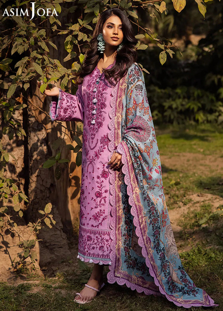 Asim Jofa Embroidered Lawn Suits Unstitched 3 Piece AJ25P6 AJUBJ-13 - Summer Collection