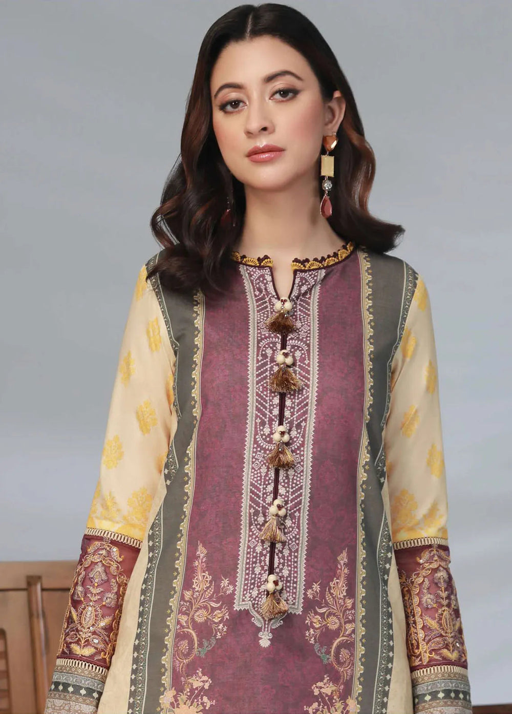 Asim Jofa Embroidered Lawn Unstitched Suit 2 Piece AJ23-P2 AJBP-55 - Summer Collection