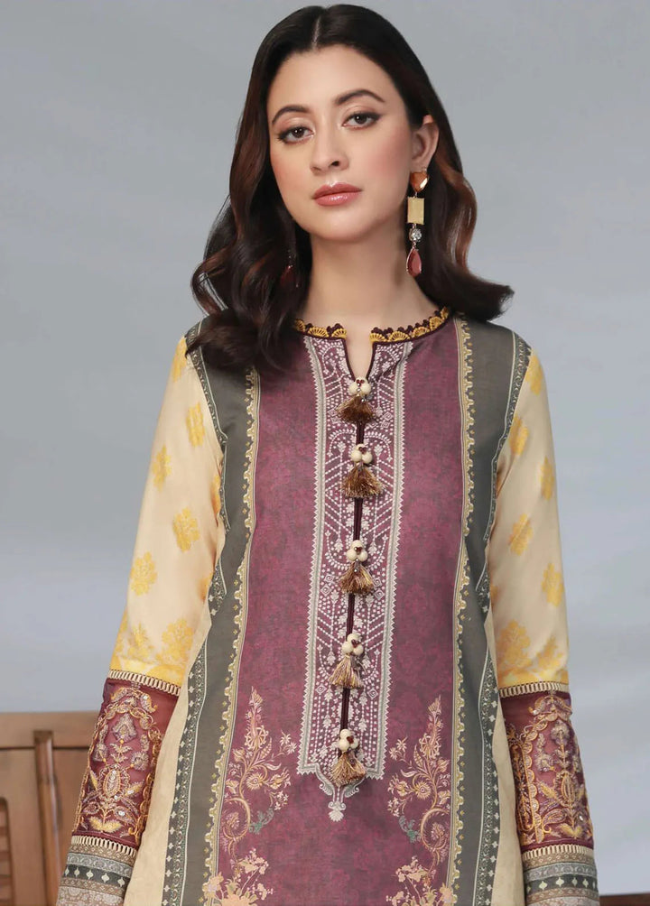 Asim Jofa Embroidered Lawn Unstitched Suit 2 Piece AJ23-P2 AJBP-55 - Summer Collection