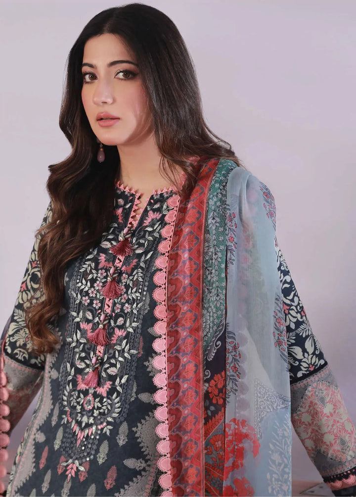 Asim Jofa Embroidered Lawn Unstitched Suit 3 Piece AJ23-P2 AJBP-41 - Summer Collection