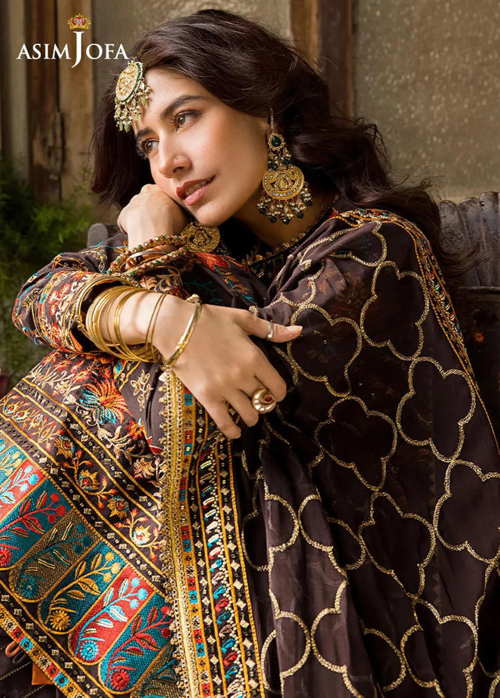 Asim Jofa Embroidered Lawn Unstitched Suit 3 Piece AJ23EL AJLR-01 - Luxury Lawn Collection