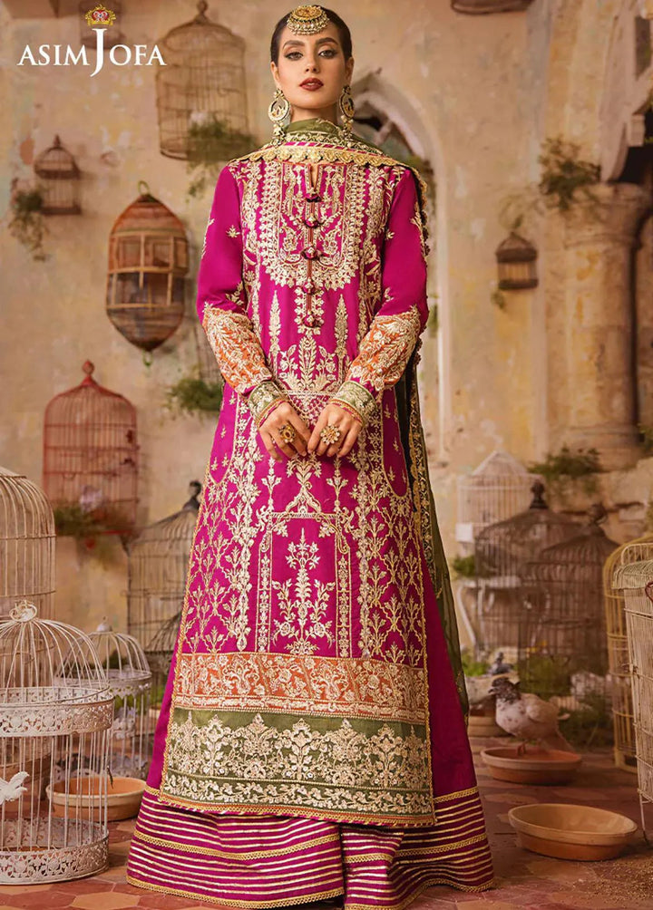 Asim Jofa Embroidered Lawn Unstitched Suit 3 Piece AJ23EL AJLR-02 - Luxury Lawn Collection