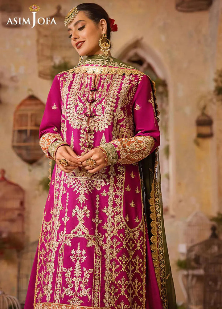 Asim Jofa Embroidered Lawn Unstitched Suit 3 Piece AJ23EL AJLR-02 - Luxury Lawn Collection