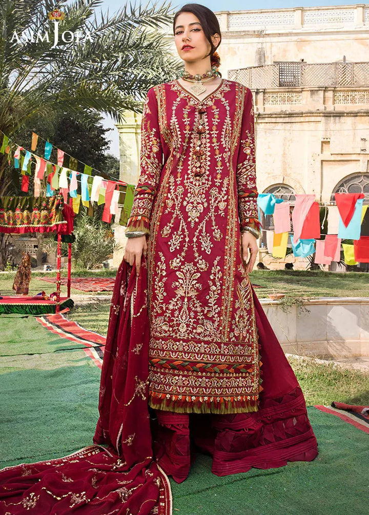 Asim Jofa Embroidered Lawn Unstitched Suit 3 Piece AJ23EL AJLR-04 - Luxury Lawn Collection