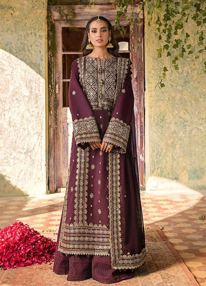 Asim Jofa Embroidered Lawn Unstitched Suit 3 Piece AJ23EL AJLR-08 - Luxury Lawn Collection