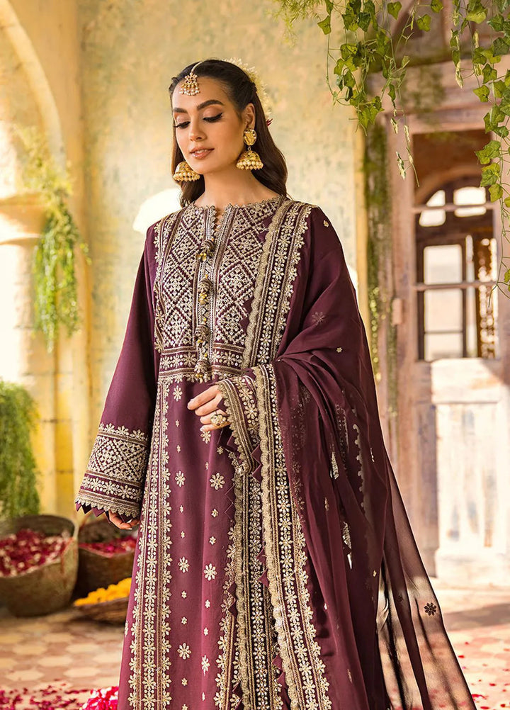 Asim Jofa Embroidered Lawn Unstitched Suit 3 Piece AJ23EL AJLR-08 - Luxury Lawn Collection