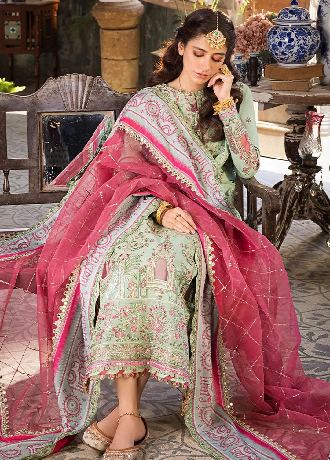Asim Jofa Embroidered Lawn Unstitched Suit 3 Piece AJ23EL AJLR-10 - Luxury Lawn Collection