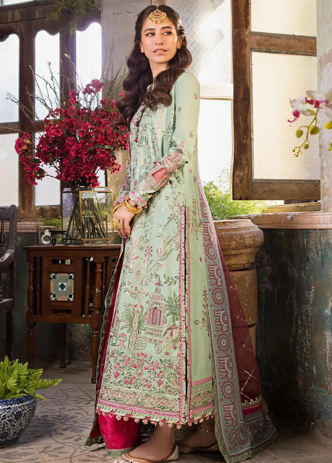 Asim Jofa Embroidered Lawn Unstitched Suit 3 Piece AJ23EL AJLR-10 - Luxury Lawn Collection
