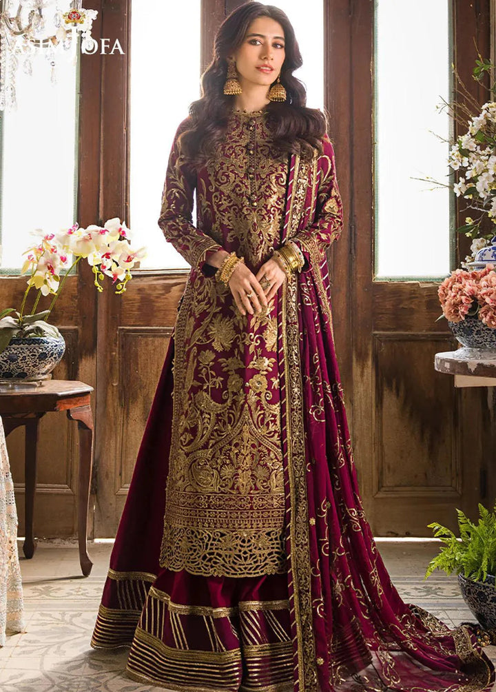 Asim Jofa Embroidered Lawn Unstitched Suit 3 Piece AJ23EL AJLR-13 - Luxury Lawn Collection
