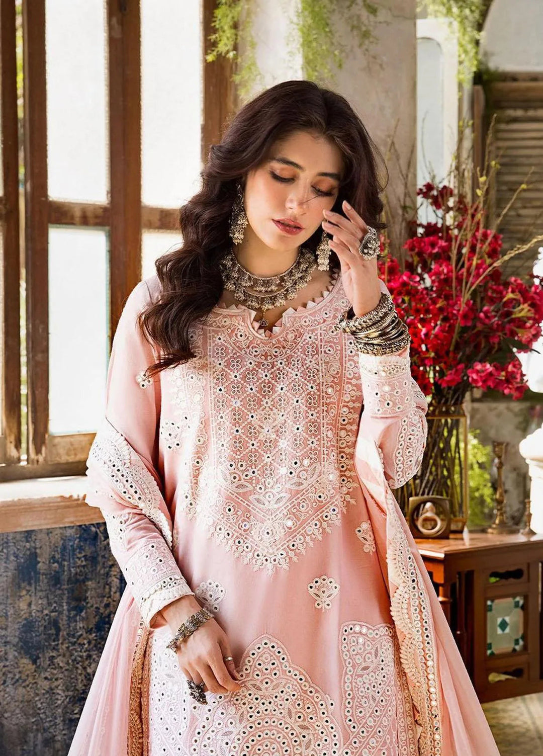 Asim Jofa Embroidered Lawn Unstitched Suit 3 Piece AJ23EL AJLR-15 - Luxury Lawn Collection
