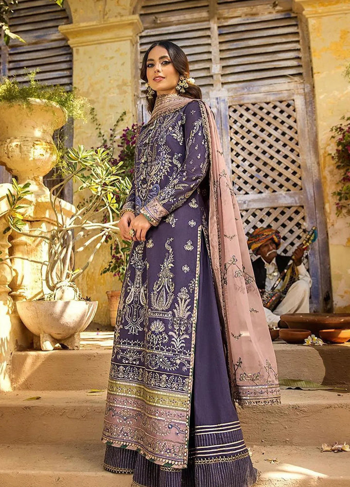 Asim Jofa Embroidered Lawn Unstitched Suit 3 Piece AJ23EL AJLR-16 - Luxury Lawn Collection