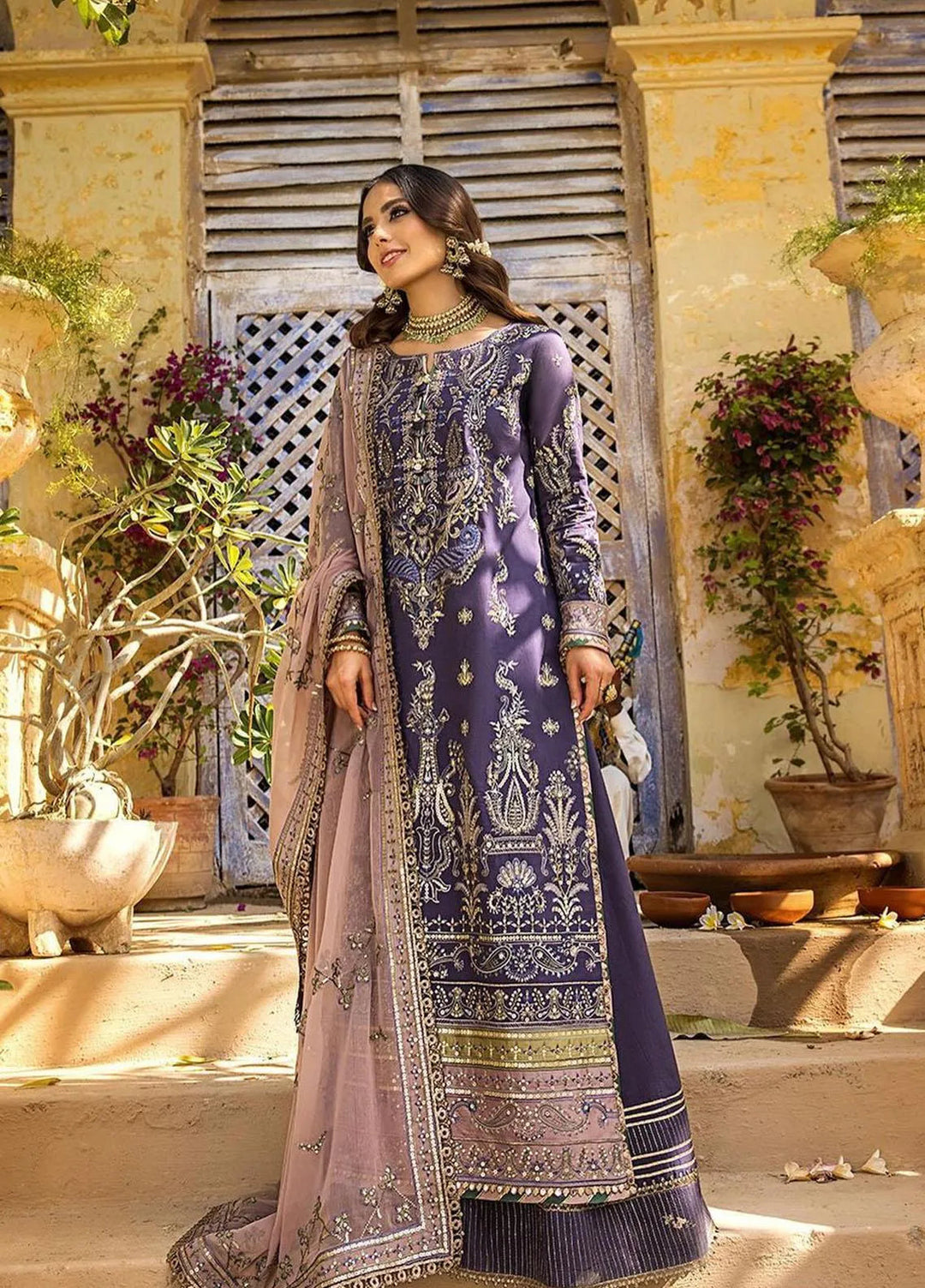 Asim Jofa Embroidered Lawn Unstitched Suit 3 Piece AJ23EL AJLR-16 - Luxury Lawn Collection