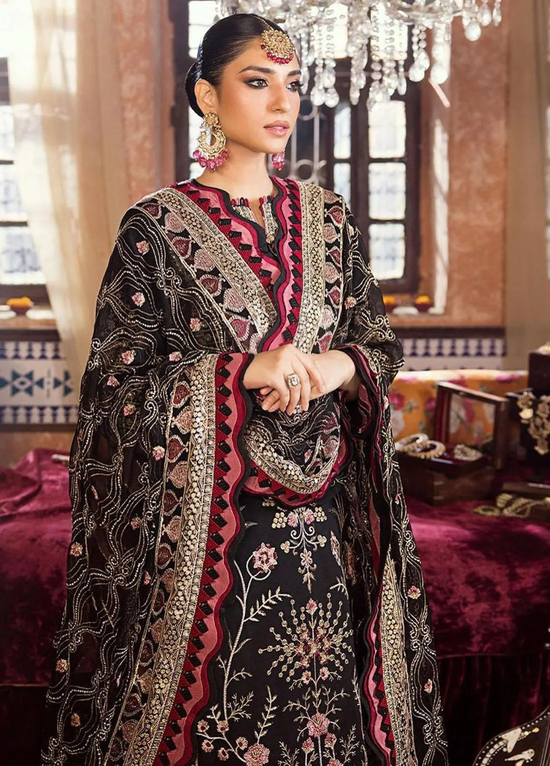 Asim Jofa Embroidered Lawn Unstitched Suit 3 Piece AJ23EL AJLR-17 - Luxury Lawn Collection