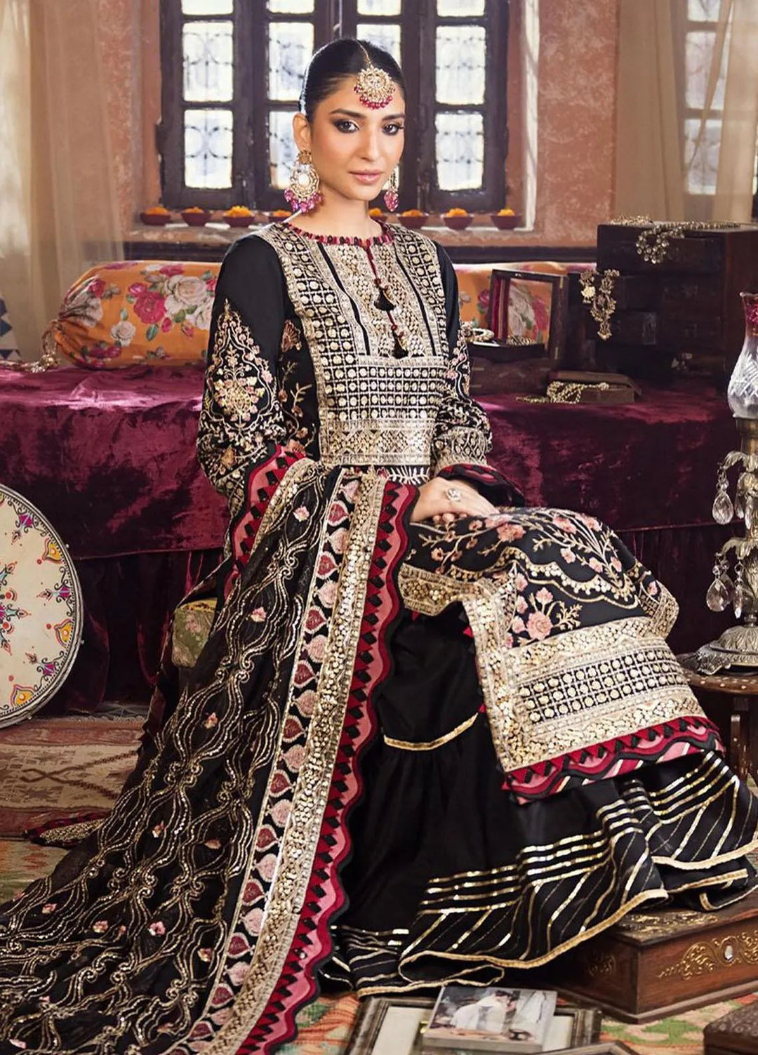 Asim Jofa Embroidered Lawn Unstitched Suit 3 Piece AJ23EL AJLR-17 - Luxury Lawn Collection