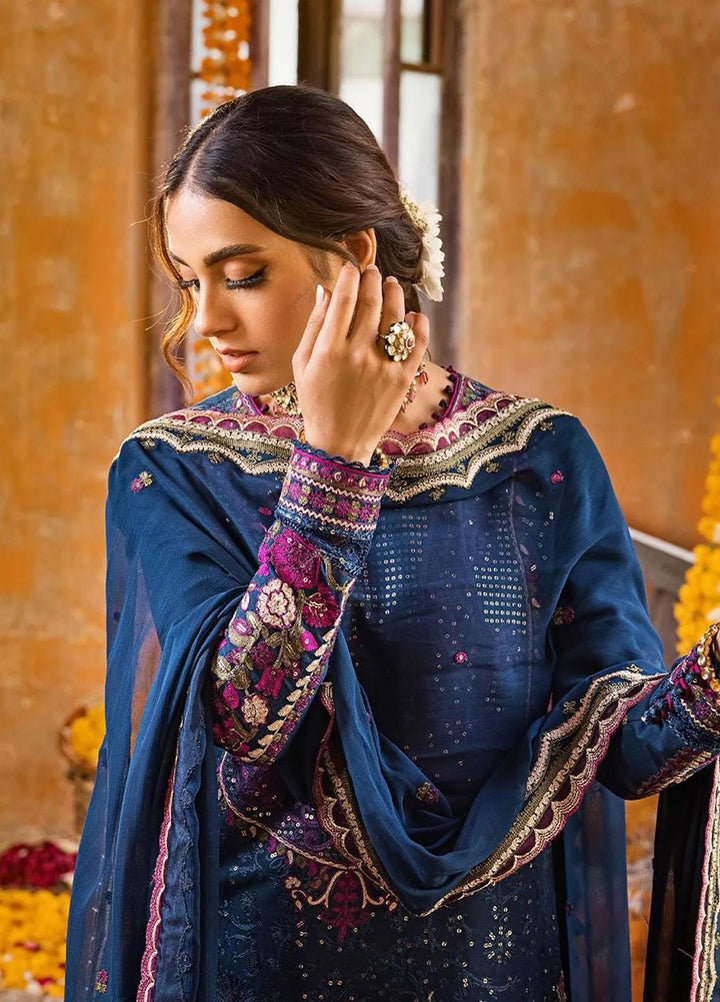 Asim Jofa Embroidered Lawn Unstitched Suit 3 Piece AJ23EL AJLR-19 - Luxury Lawn Collection
