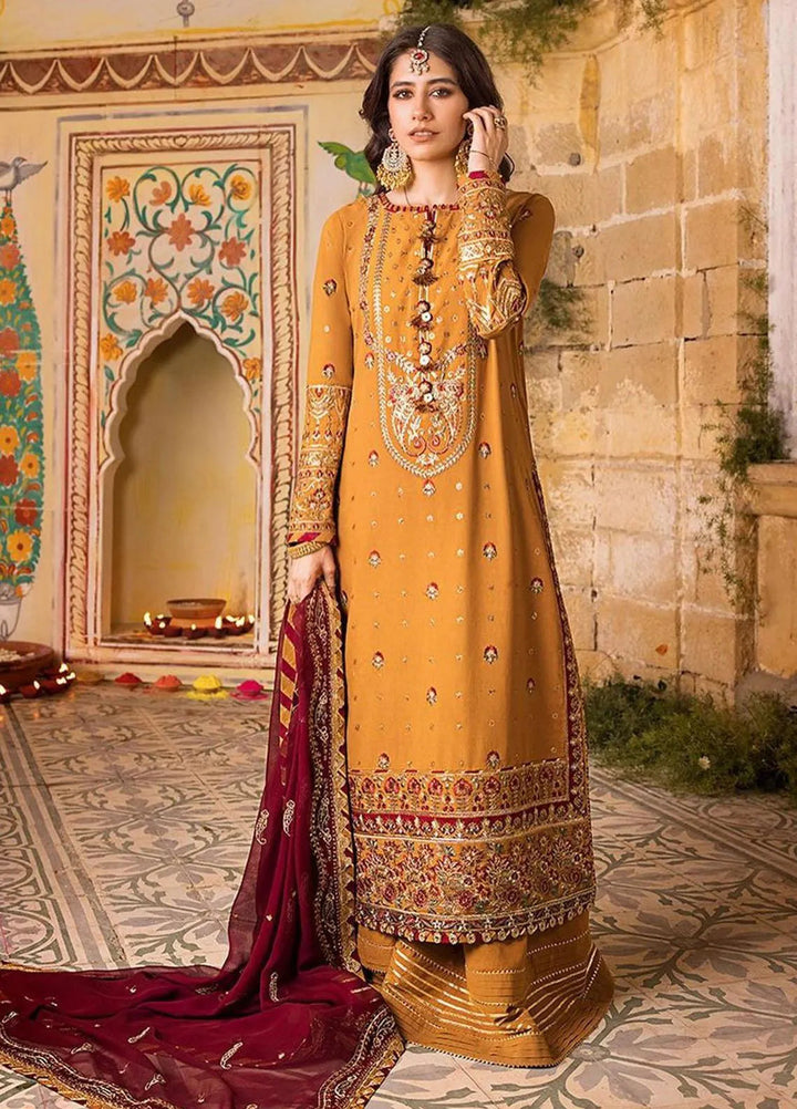 Asim Jofa Embroidered Lawn Unstitched Suit 3 Piece AJ23EL AJLR-20 - Luxury Lawn Collection