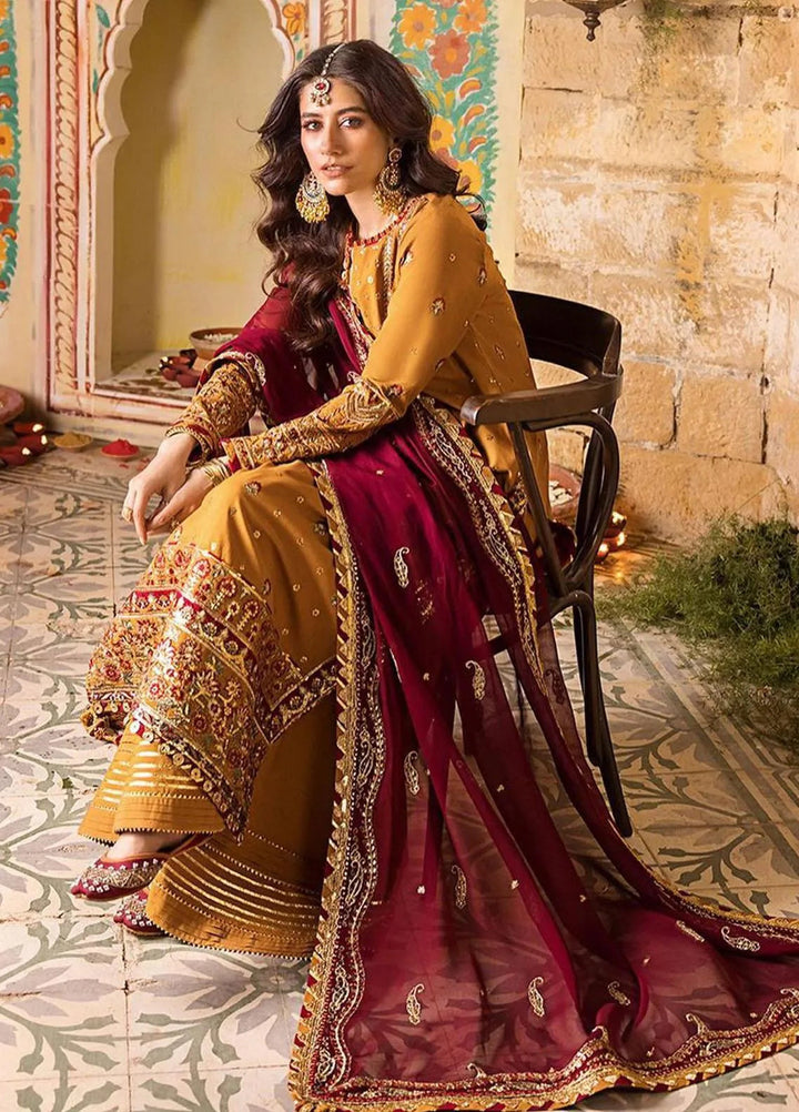 Asim Jofa Embroidered Lawn Unstitched Suit 3 Piece AJ23EL AJLR-20 - Luxury Lawn Collection