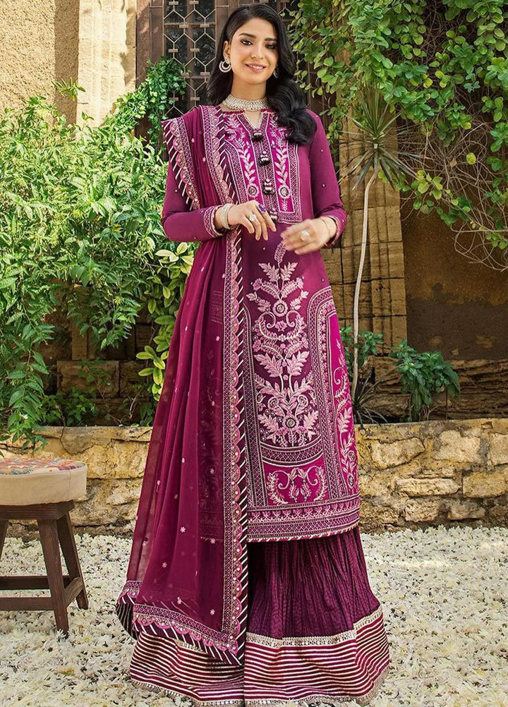 Asim Jofa Embroidered Lawn Unstitched Suit 3 Piece AJ23EL AJLR-21 - Luxury Lawn Collection