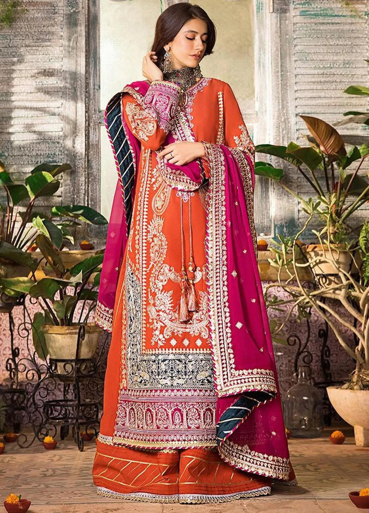 Asim Jofa Embroidered Lawn Unstitched Suit 3 Piece AJ23EL AJLR-22 - Luxury Lawn Collection