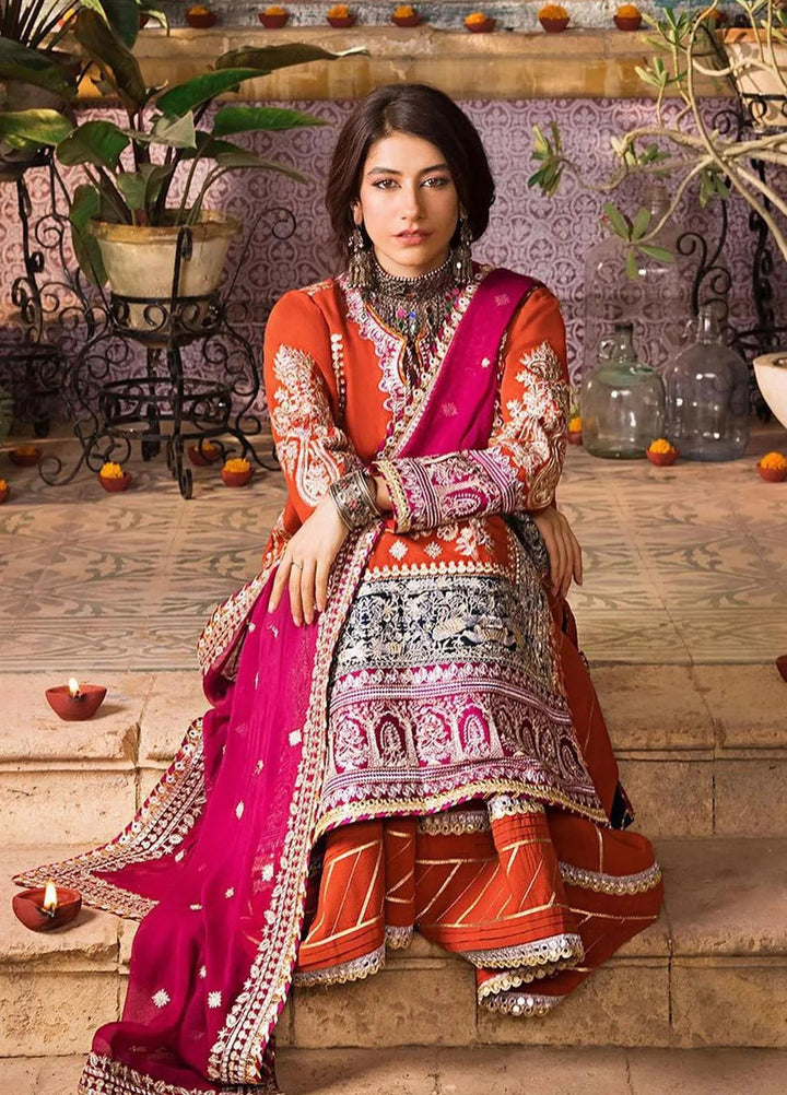 Asim Jofa Embroidered Lawn Unstitched Suit 3 Piece AJ23EL AJLR-22 - Luxury Lawn Collection
