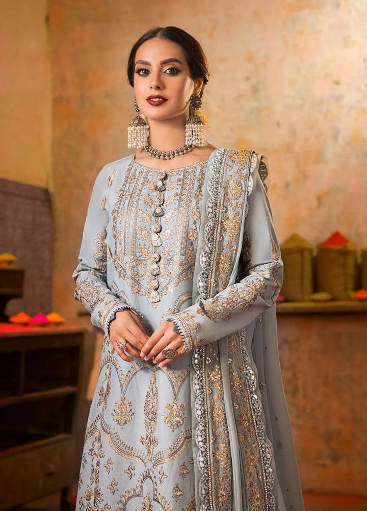Asim Jofa Embroidered Lawn Unstitched Suit 3 Piece AJ23EL AJLR-23 - Luxury Lawn Collection