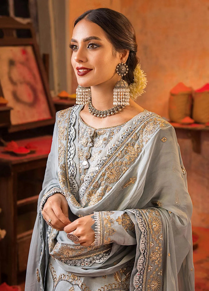 Asim Jofa Embroidered Lawn Unstitched Suit 3 Piece AJ23EL AJLR-23 - Luxury Lawn Collection