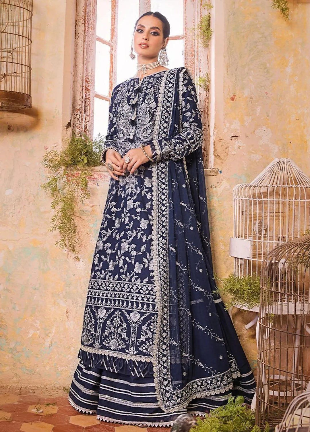 Asim Jofa Embroidered Lawn Unstitched Suit 3 Piece AJ23EL AJLR-26 - Luxury Lawn Collection