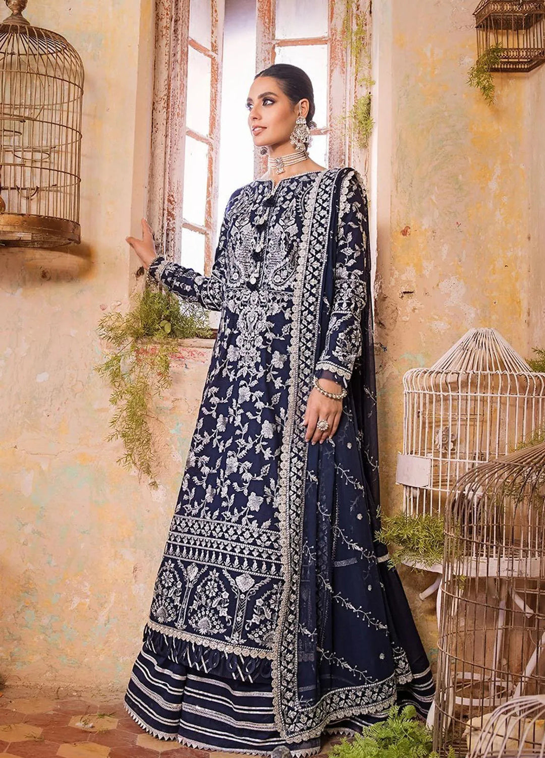 Asim Jofa Embroidered Lawn Unstitched Suit 3 Piece AJ23EL AJLR-26 - Luxury Lawn Collection