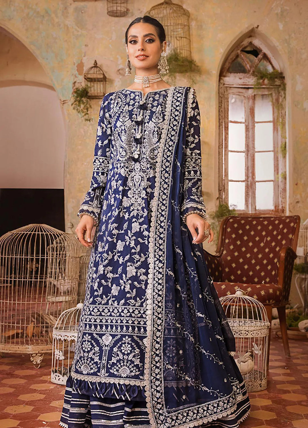 Asim Jofa Embroidered Lawn Unstitched Suit 3 Piece AJ23EL AJLR-26 - Luxury Lawn Collection