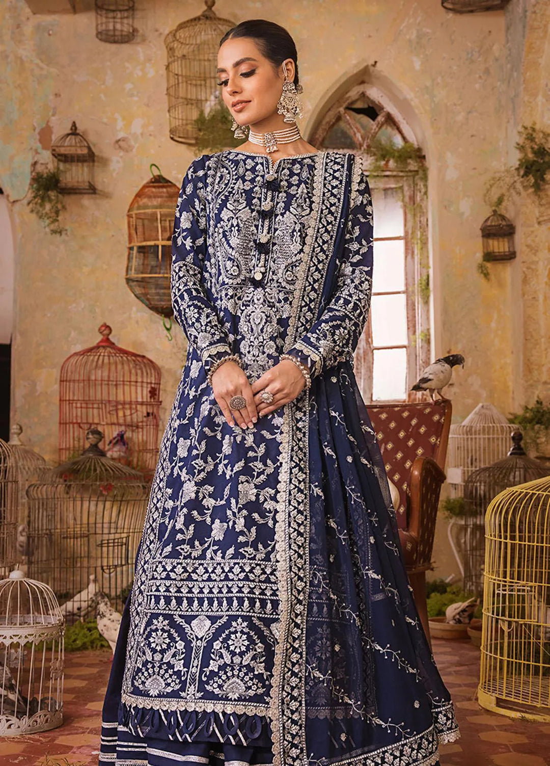 Asim Jofa Embroidered Lawn Unstitched Suit 3 Piece AJ23EL AJLR-26 - Luxury Lawn Collection