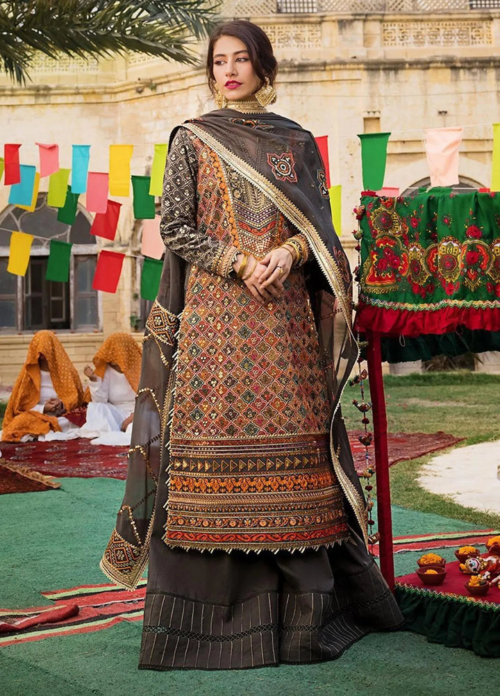 Asim Jofa Embroidered Lawn Unstitched Suit 3 Piece AJ23EL AJLR-27 - Luxury Lawn Collection