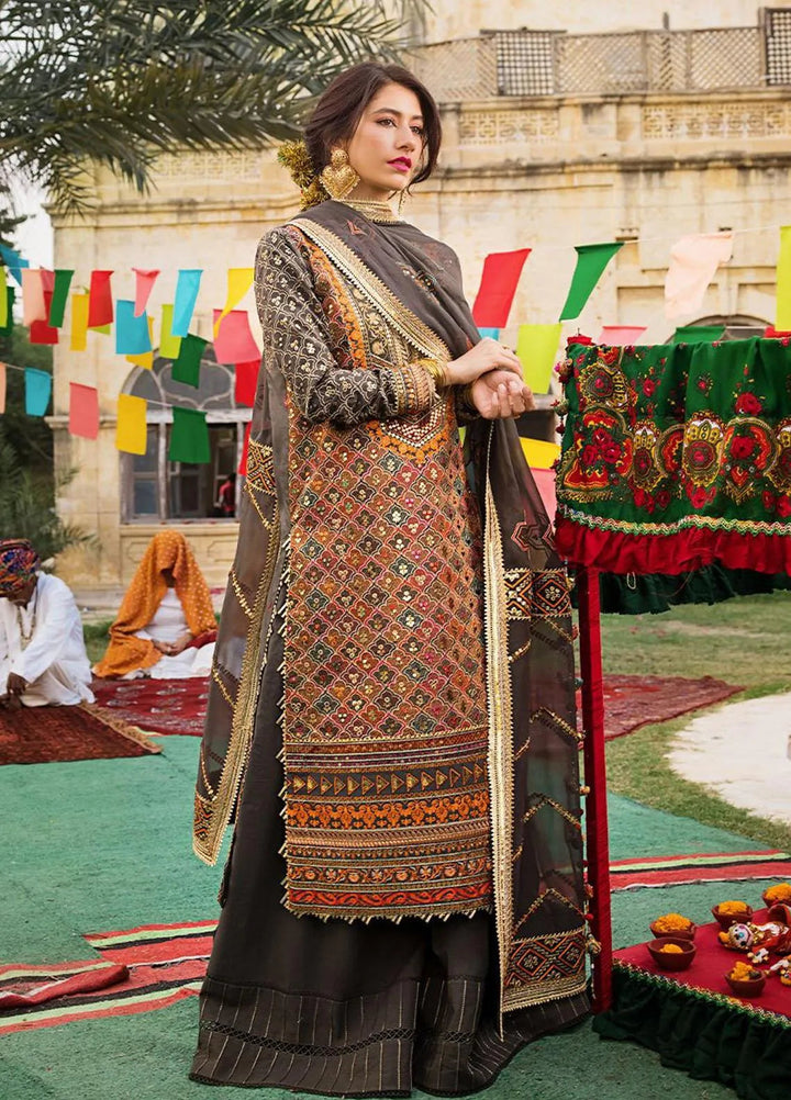 Asim Jofa Embroidered Lawn Unstitched Suit 3 Piece AJ23EL AJLR-27 - Luxury Lawn Collection