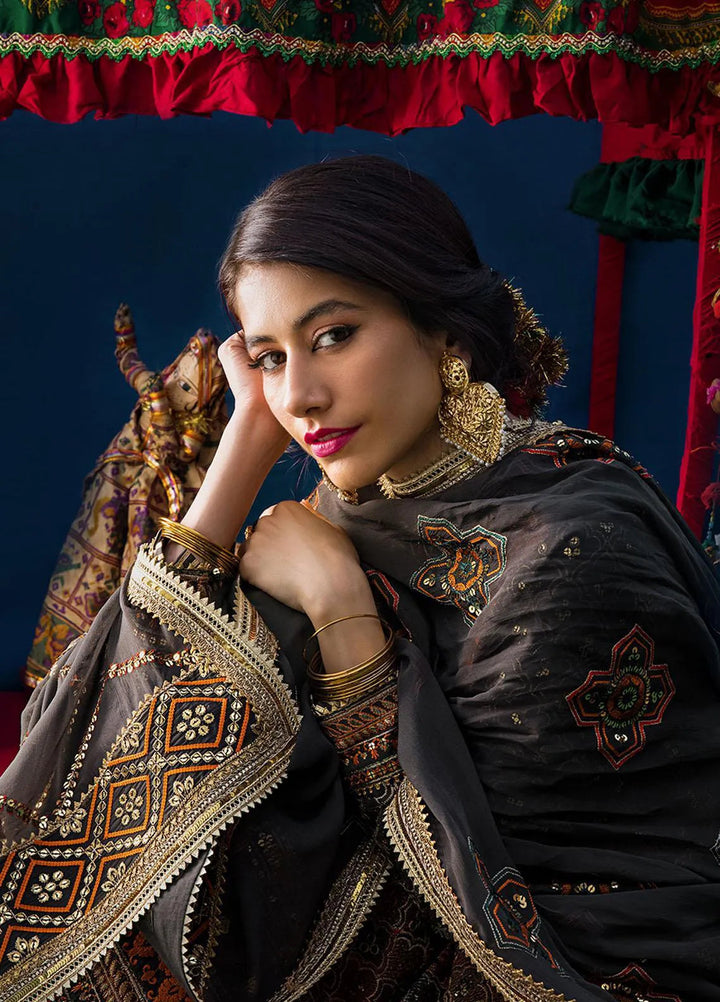 Asim Jofa Embroidered Lawn Unstitched Suit 3 Piece AJ23EL AJLR-27 - Luxury Lawn Collection