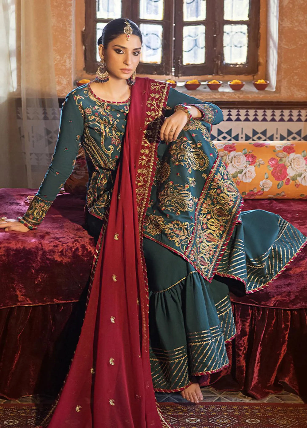 Asim Jofa Embroidered Lawn Unstitched Suit 3 Piece AJ23EL AJLR-28 - Luxury Lawn Collection