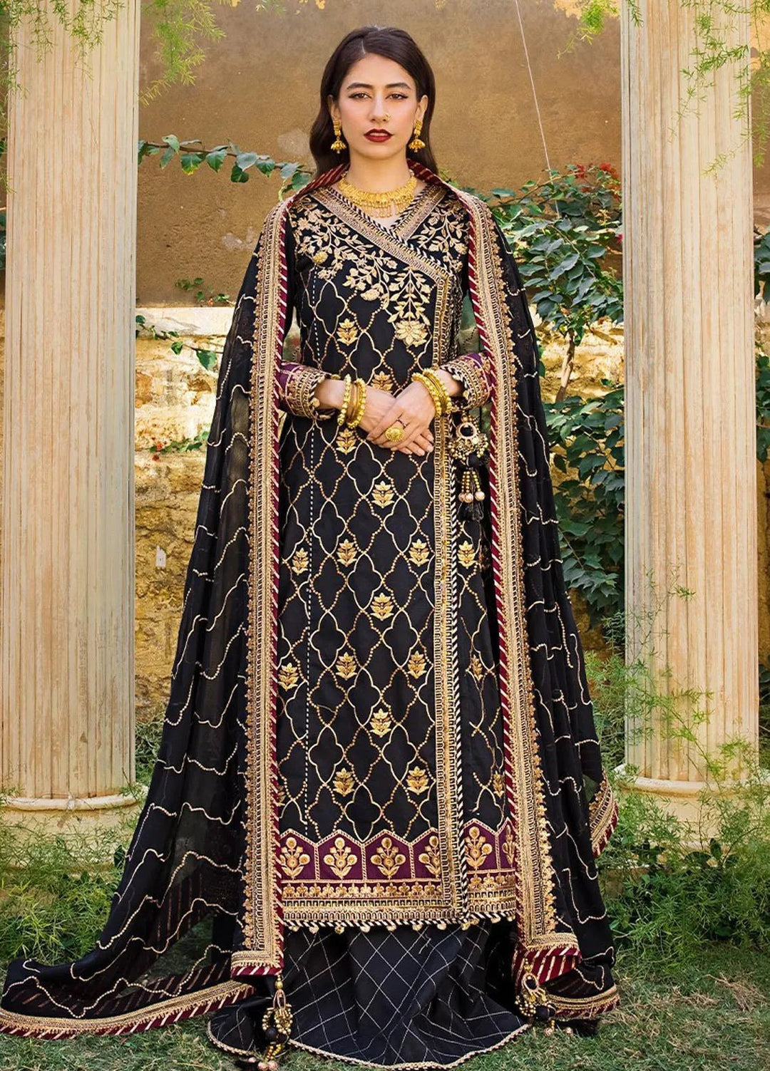 Asim Jofa Embroidered Lawn Unstitched Suit 3 Piece AJ23EL AJLR-29 - Luxury Lawn Collection