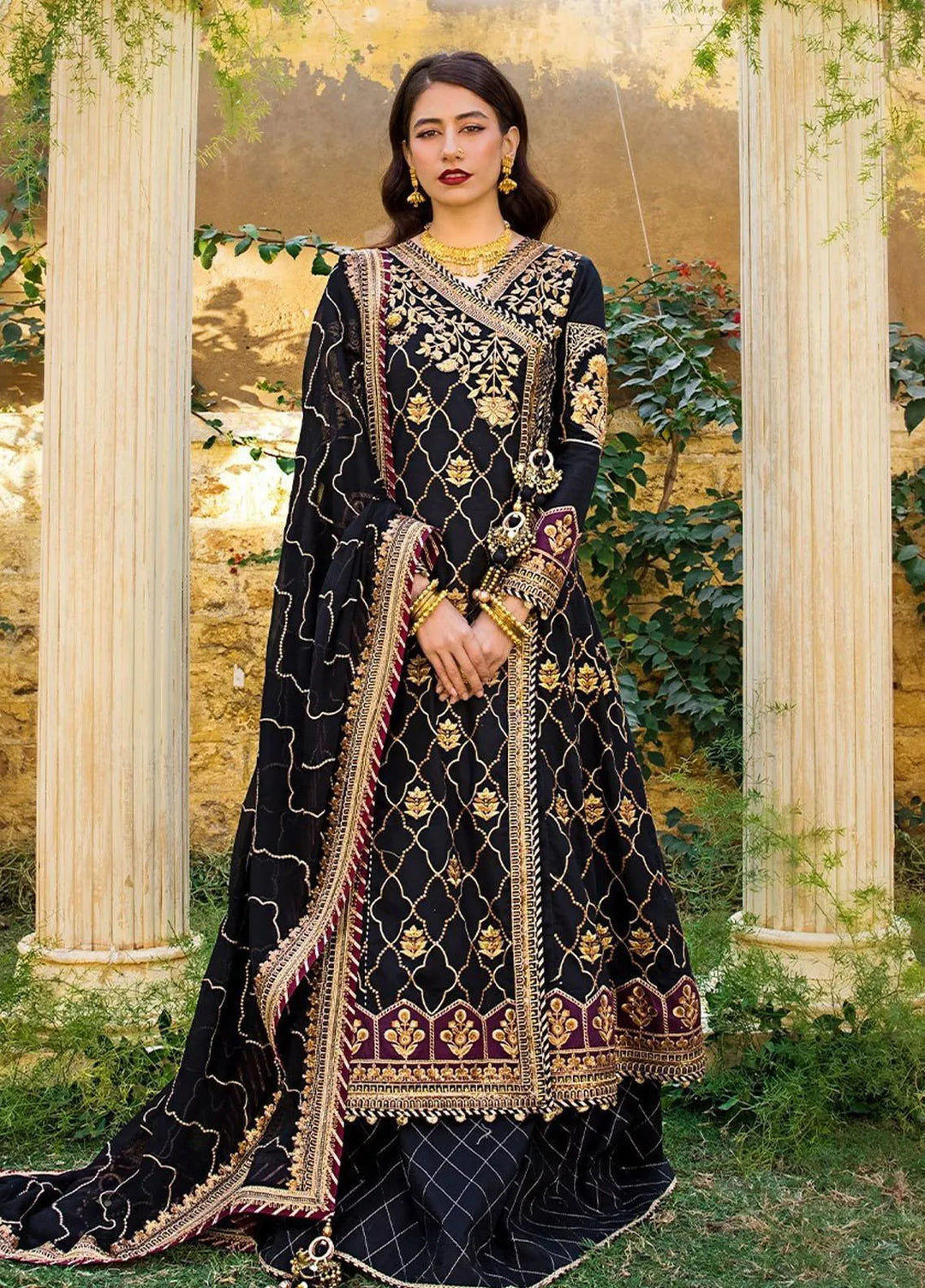 Asim Jofa Embroidered Lawn Unstitched Suit 3 Piece AJ23EL AJLR-29 - Luxury Lawn Collection