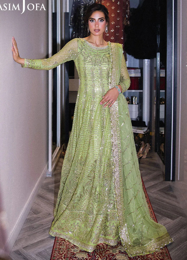 Asim Jofa Embroidered Net Suits Unstitched 3 Piece AJ25F AJFF-04 - Festive Collection