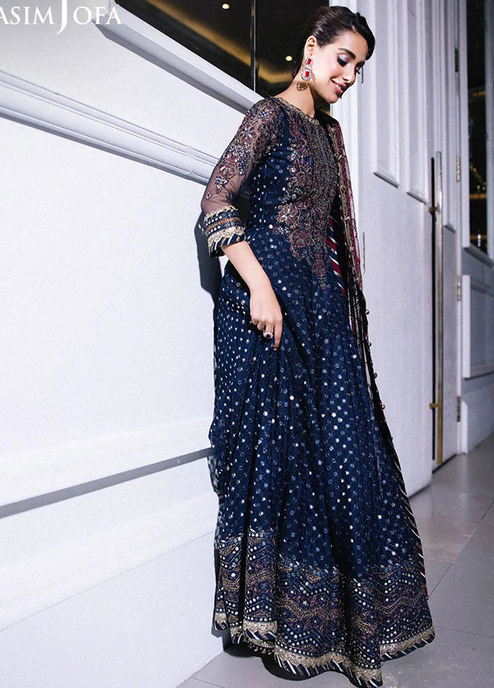 Asim Jofa Embroidered Net Suits Unstitched 3 Piece AJ25F AJFF-05 - Festive Collection