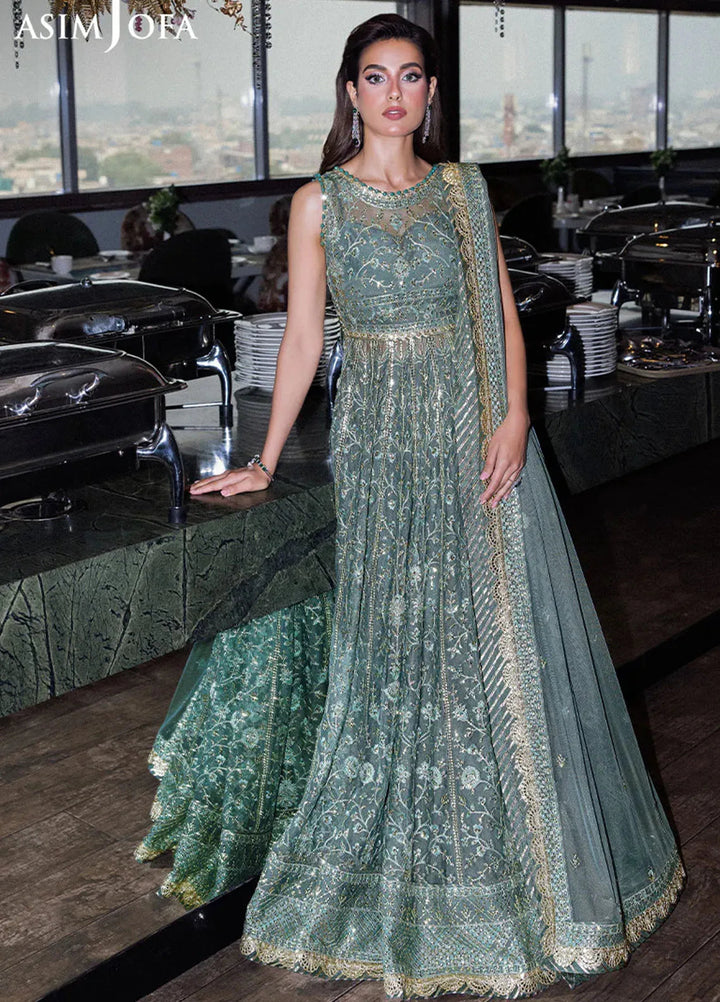 Asim Jofa Embroidered Net Suits Unstitched 3 Piece AJ25F AJFF-06 - Festive Collection