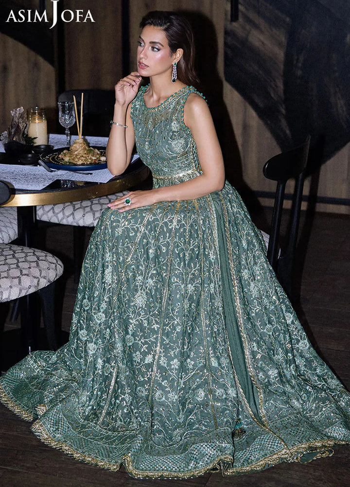 Asim Jofa Embroidered Net Suits Unstitched 3 Piece AJ25F AJFF-06 - Festive Collection