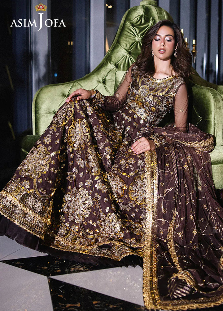 Asim Jofa Embroidered Net Suits Unstitched 3 Piece AJ25F AJFF-07 - Festive Collection