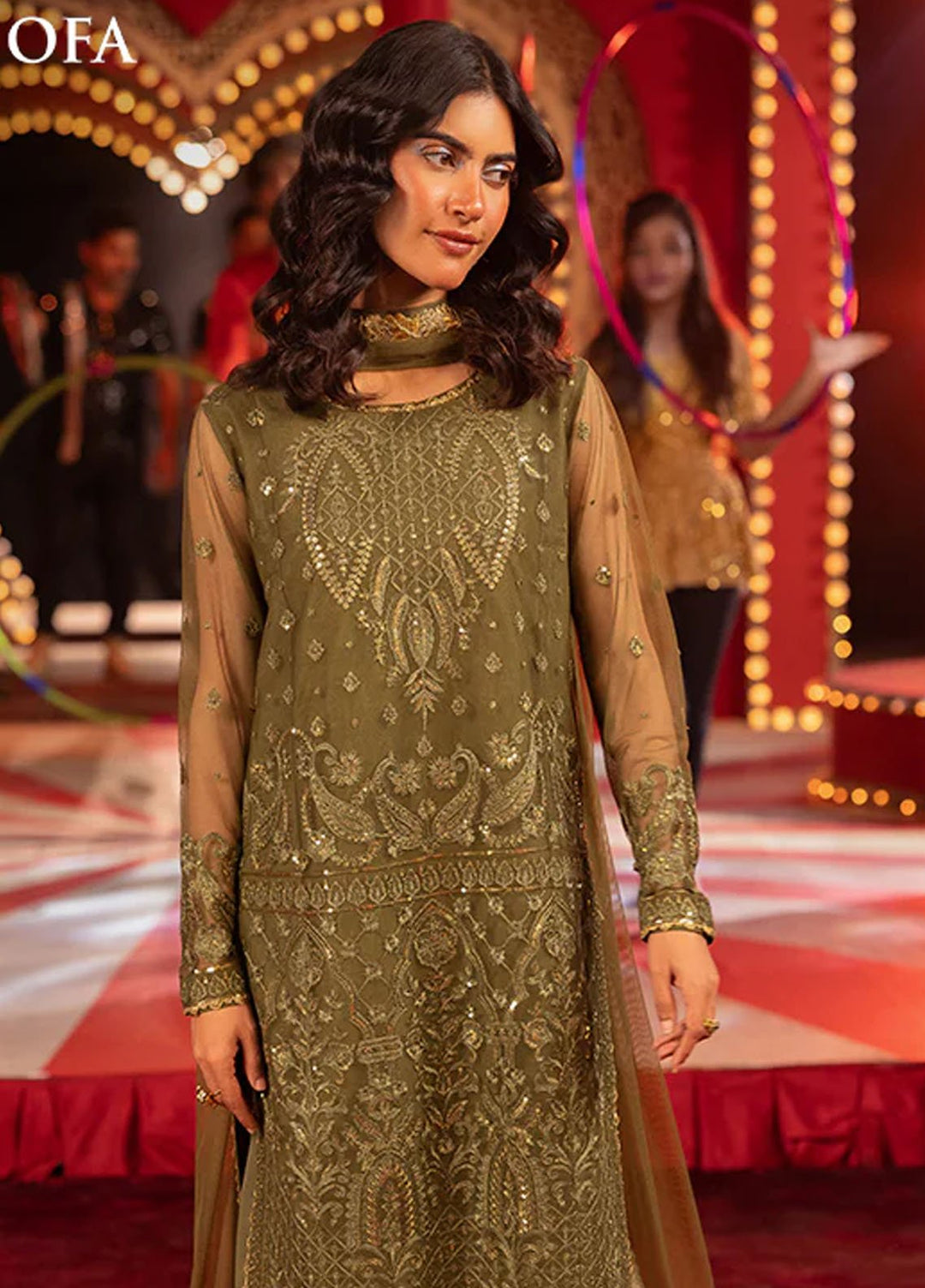 Asim Jofa Embroidered Net Suits Unstitched 3 Piece AJ25LD AJLLF-14 - Festive Collection