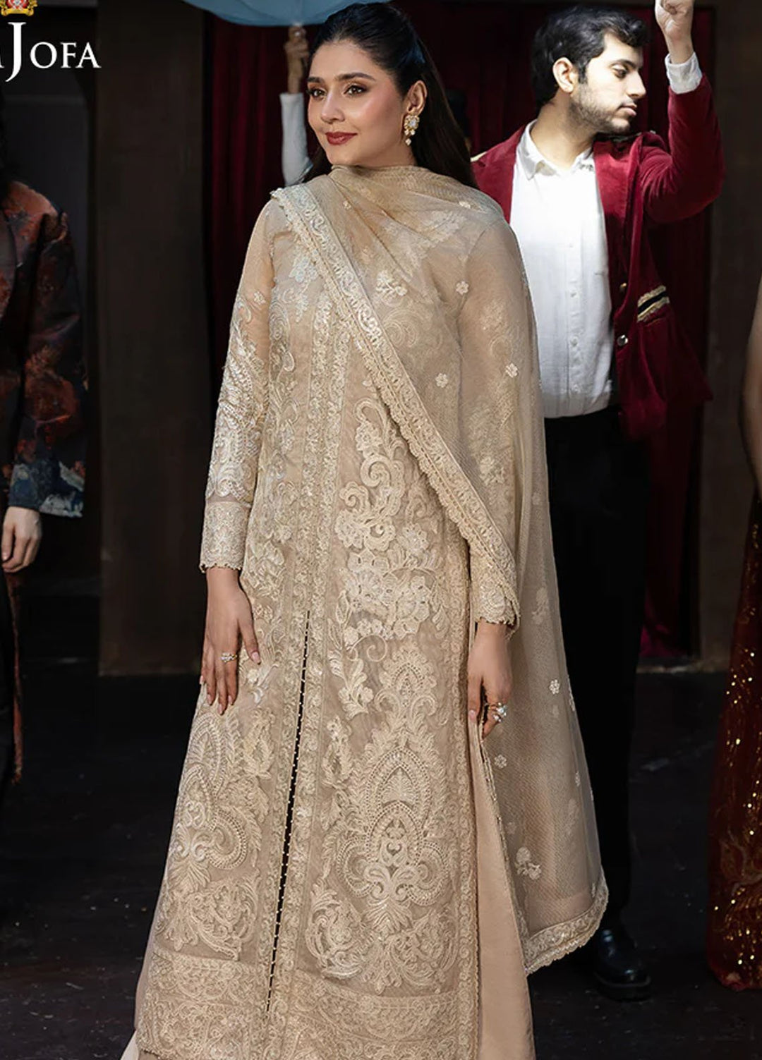 Asim Jofa Embroidered Net Suits Unstitched 3 Piece AJ25LD AJLLF-20 - Festive Collection