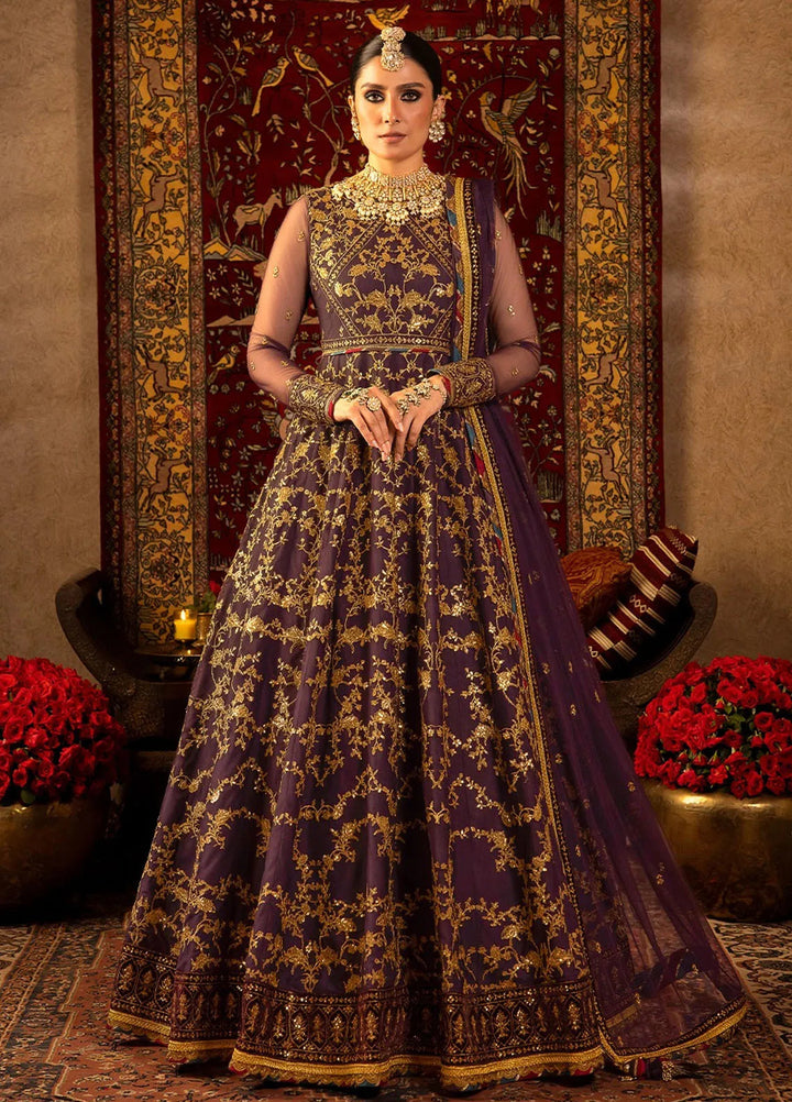 Asim Jofa Embroidered Net Unstitched Suit 3 Piece AJ23VF AJVF-03 - Festive Collection