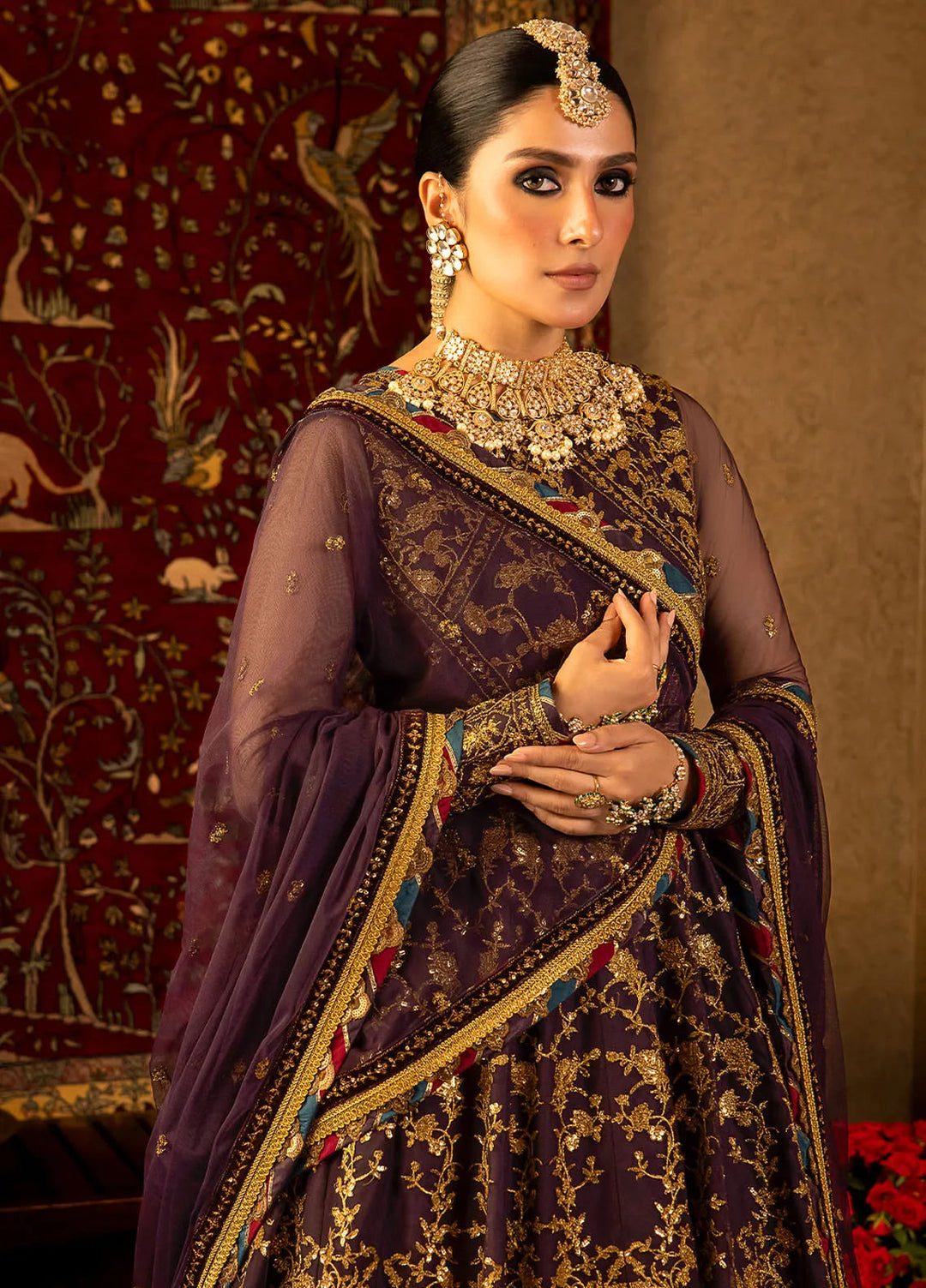 Asim Jofa Embroidered Net Unstitched Suit 3 Piece AJ23VF AJVF-03 - Festive Collection