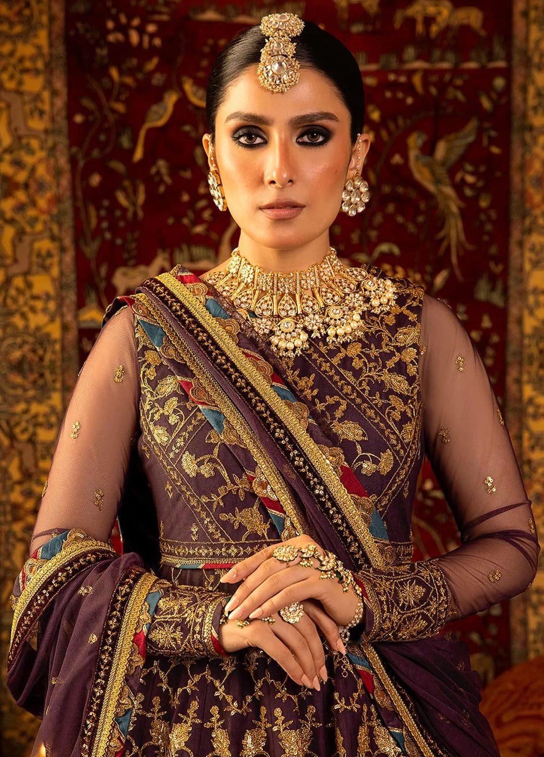Asim Jofa Embroidered Net Unstitched Suit 3 Piece AJ23VF AJVF-03 - Festive Collection